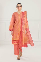 3 Piece Unstitched Gold Printed Lawn Suit CL-52119-B