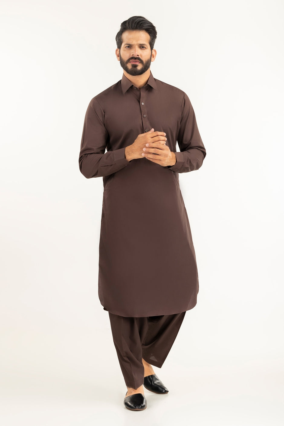 Red Gold Latha Unstitched Fabric Cotton-LF