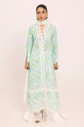 3 Piece Unstithed Embroidered Lawn Suit with Printed Chiffon Dupatta BM-42033