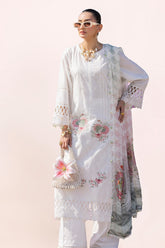 3 Piece Unstithed Embroidered Lawn Suit with Printed Chiffon Dupatta BM-52032