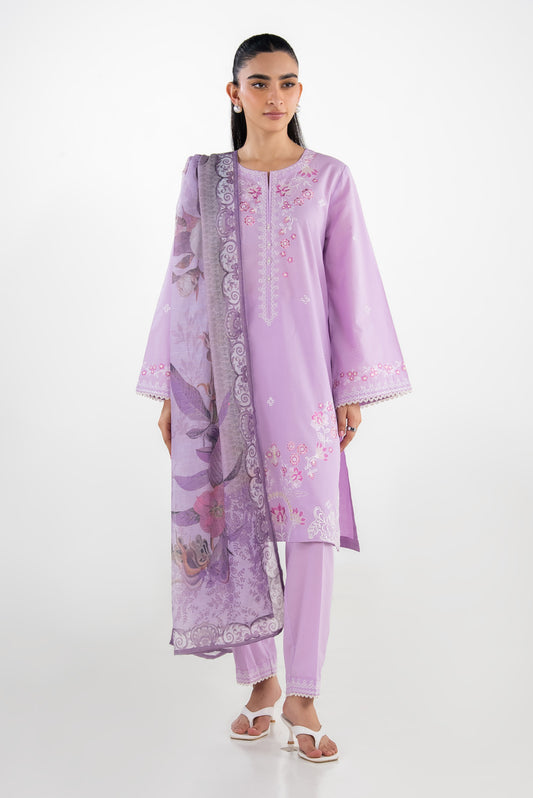 3PC Cambric Embroidered Suit IPSTD-77257