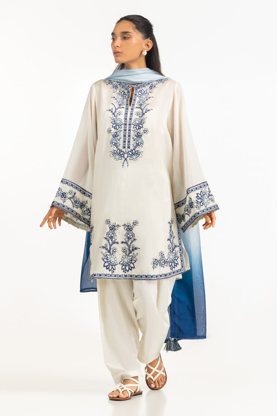 3PC Cambric Embroidered Suit IPSTD-77439