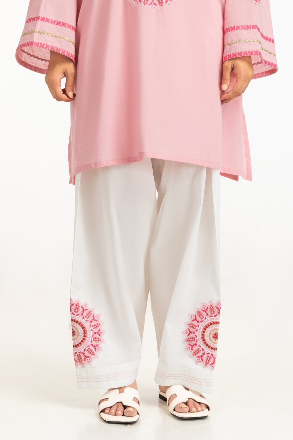 3PC Cambric Embroidered Suit