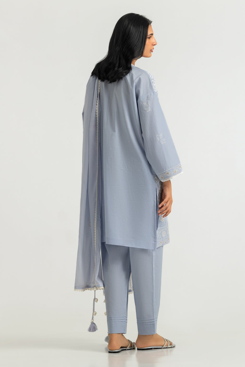 3PC Cambric Embroidered Suit