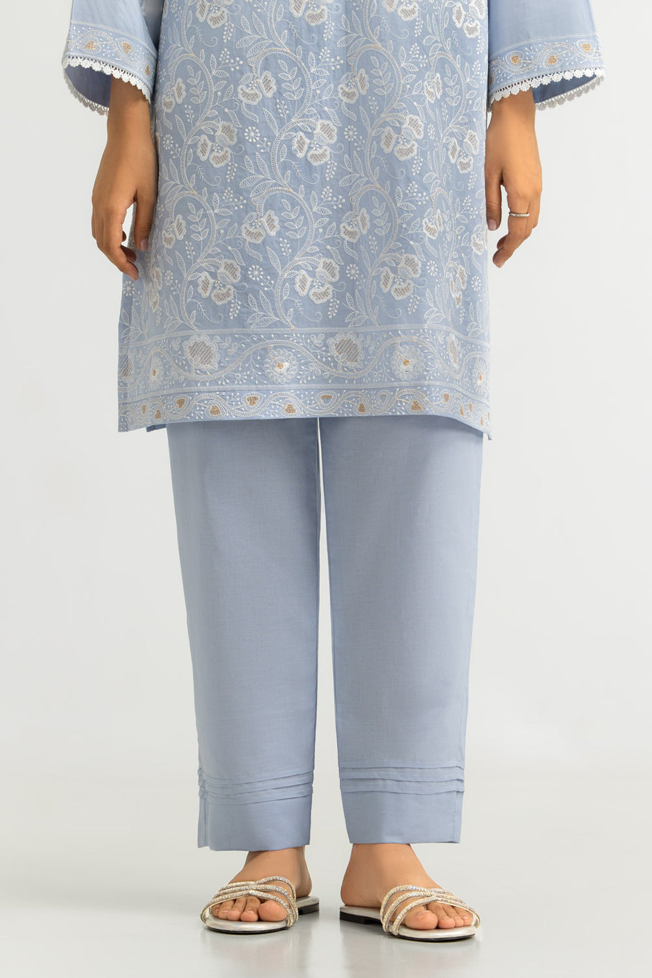 3PC Cambric Embroidered Suit