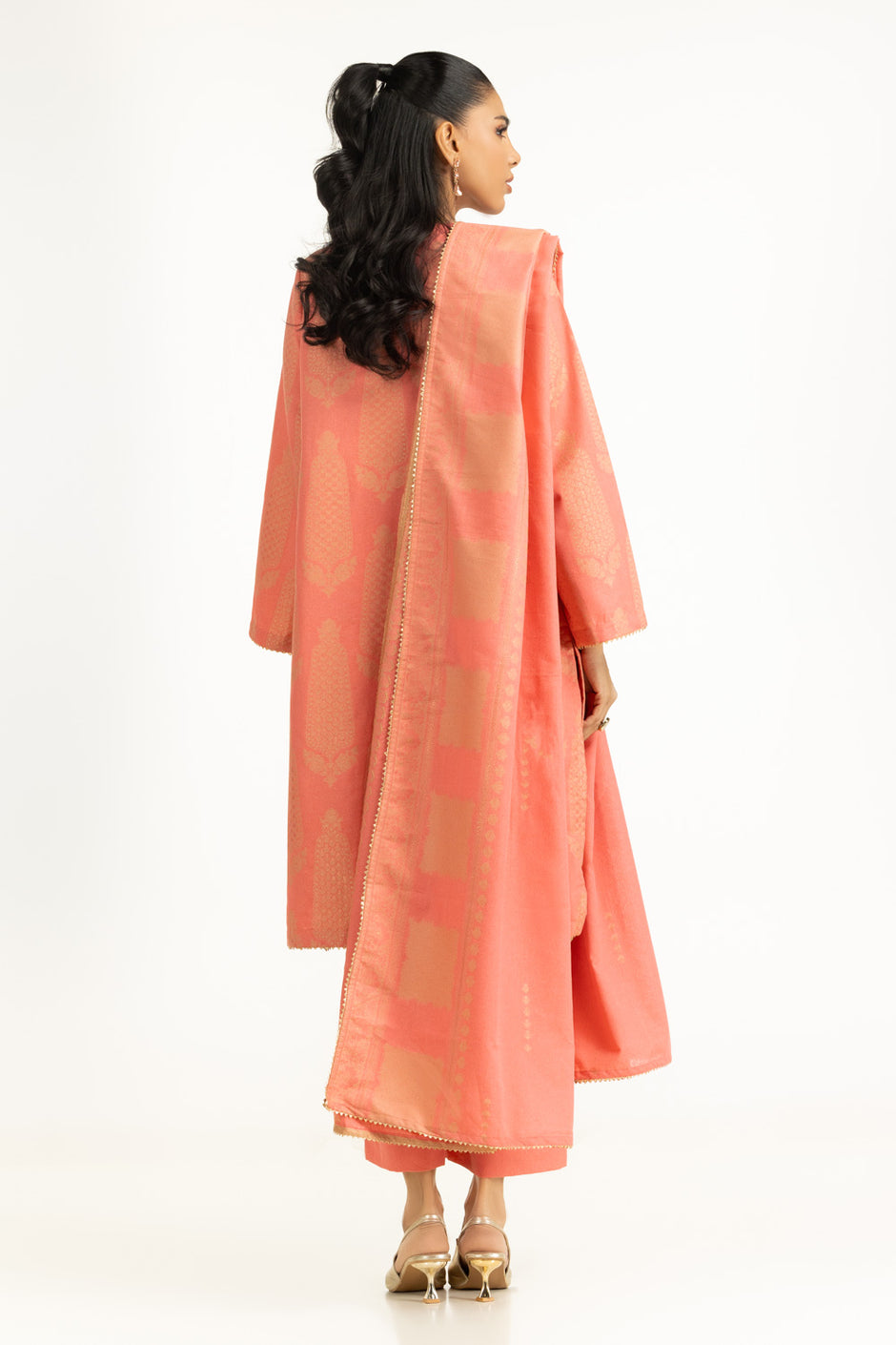 3PC Karandi Jacquard Embroidered Suit