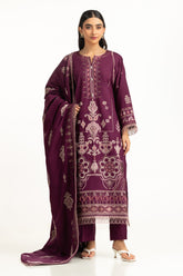 3PC Khaddar Embroidered Suit IUSTKSD-1237