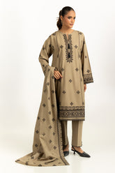 3PC Khaddar Embroidered Suit IUSTKSD-1242