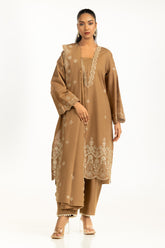 3PC Khaddar Embroidered Suit IUSTKSD-1245