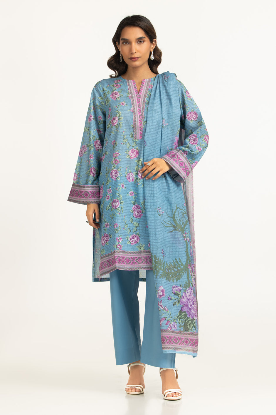 3PC Lawn Printed Suit IUSTKSD-2118