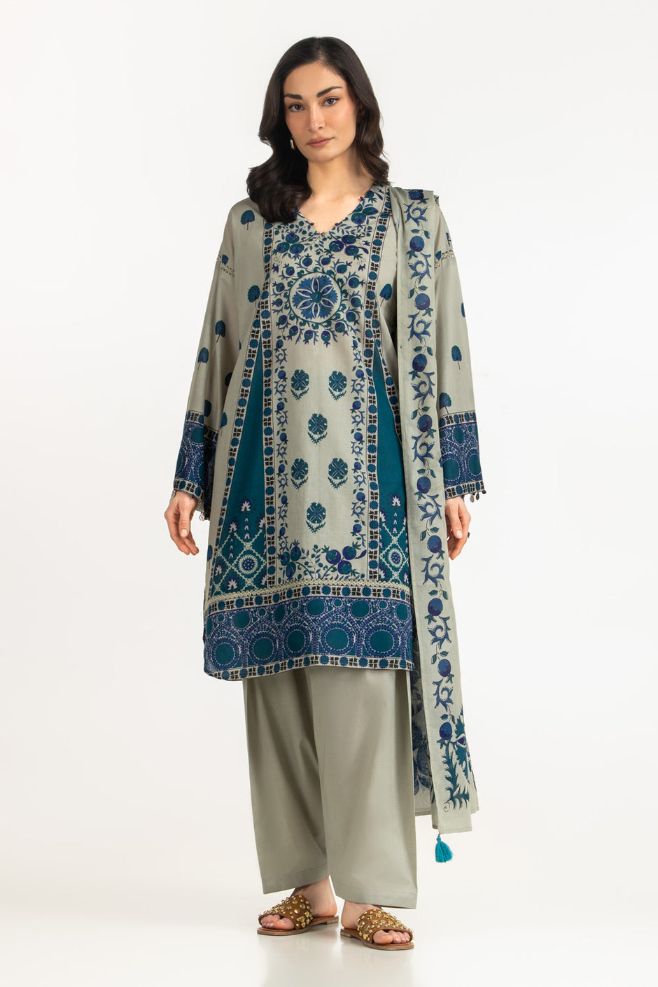 3PC Lawn Printed Suit IUSTKSD-2139