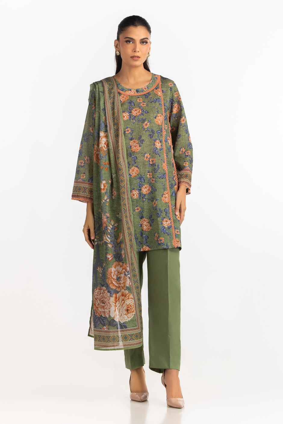 3PC Lawn Printed Suit IUSTKSD-2201