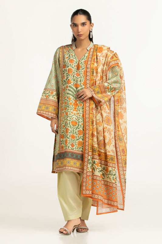 3PC Lawn Printed Suit IUSTKSD-2207