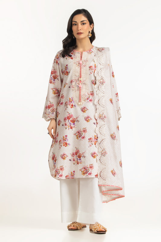 3PC Lawn Printed Suit With Embroidered IUSTKSD-2087