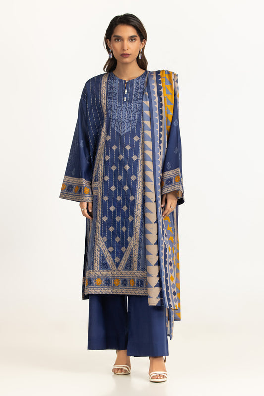 3PC Lawn Printed Suit With Embroidered IUSTKSD-2103