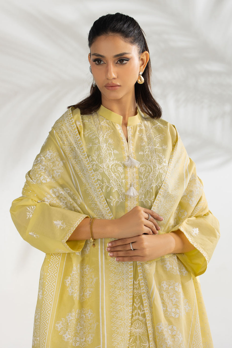 3PC Lawn Printed Suit With Embroidered
