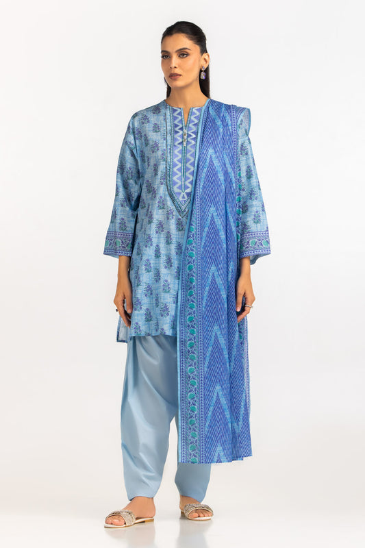 3PC Lawn Printed Suit With Embroidered IUSTKSD-2226