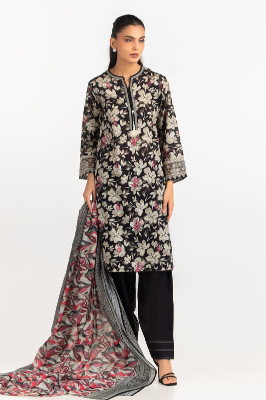 3PC Lawn Printed Suit With Embroidered IUSTKSD-2229