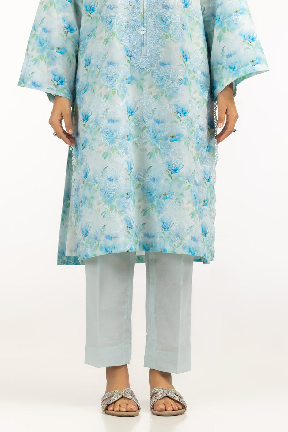 3PC Lawn Printed Suit With Embroidered