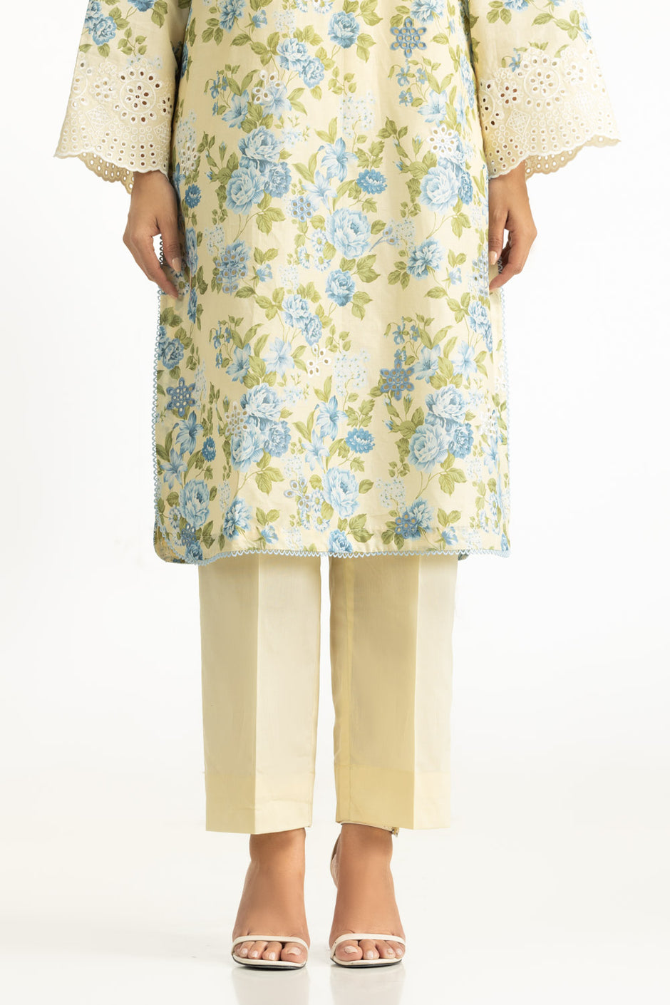 3PC Lawn Printed Suit With Embroidered