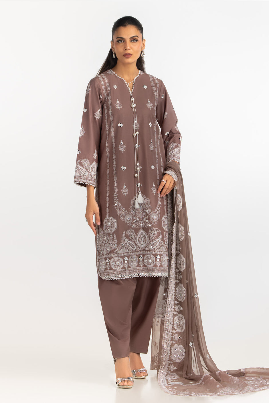 3PC Lawn Sequins Embroiderd Suit