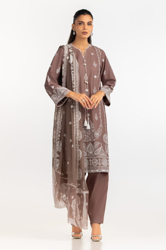 3PC Lawn Sequins Embroiderd Suit IUSTKSD-2137