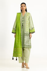 3PC Lurex Jacquard Printed Suit IUSTKSD-1356