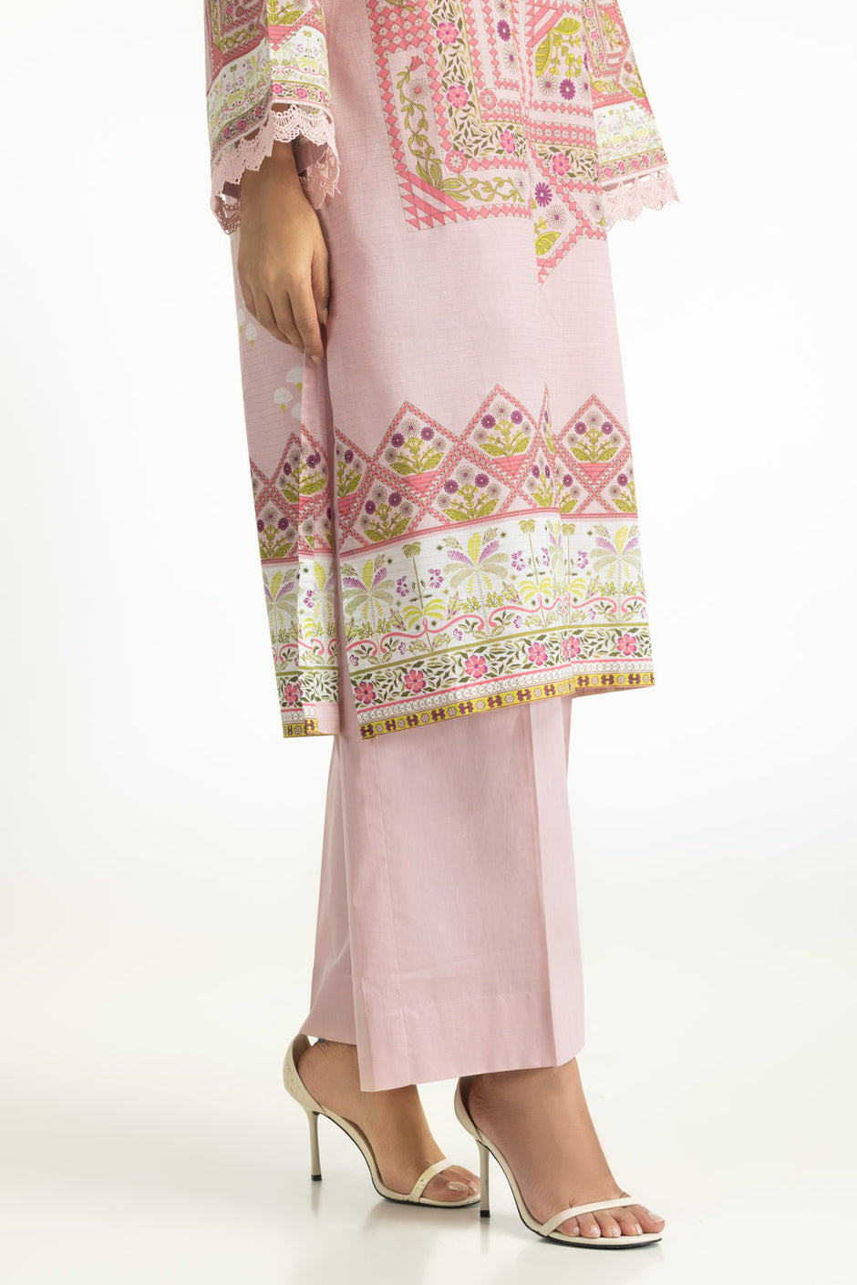 3PC Masoori Printed Stripe Suit