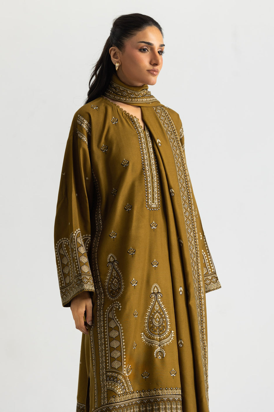 3PC Pashmina Embroidered Suit