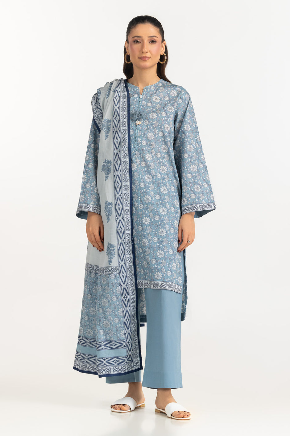 3PC Printed Lawn Suit IUSTKSD-2175