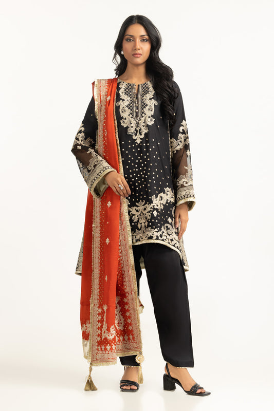 3PC Rawsilk Embroidered Suit IPSTD-77419