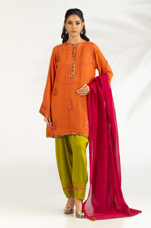 3PC Rawsilk Embroidered Suit IPSTD-77582
