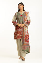 3PC Self Jacquard Printed Suit IUSTKSD-1169