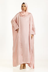 3PC Shimmer Georgette Abaya And Embellished Inner With Scarf IPAB-22157