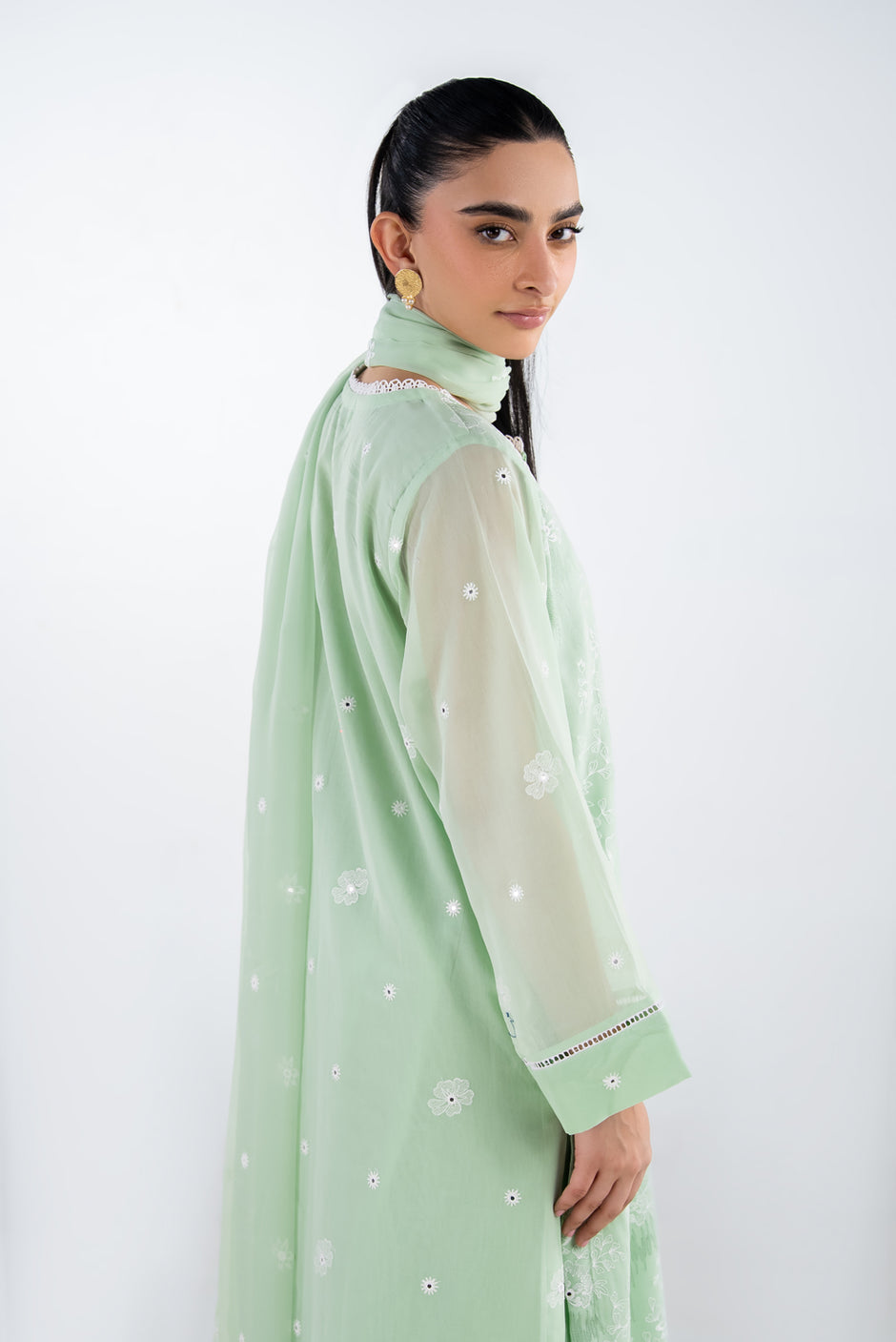 3PC Swiss Voile Embroidered Suit
