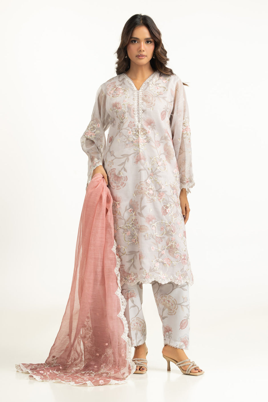 3PC Tennis Net Printed Suit With Embroidered IPSTD-44784