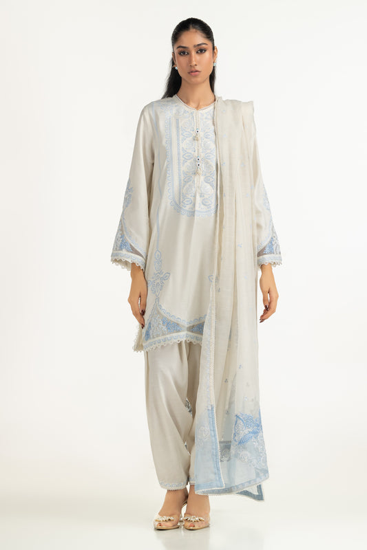 3PC Viscose Rawsilk Embroidered Suit IPSTD-44740