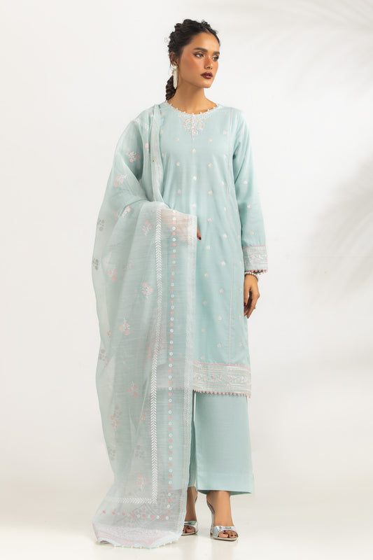 3PC Viscose Rawsilk Embroidered Suit IPSTD-44743