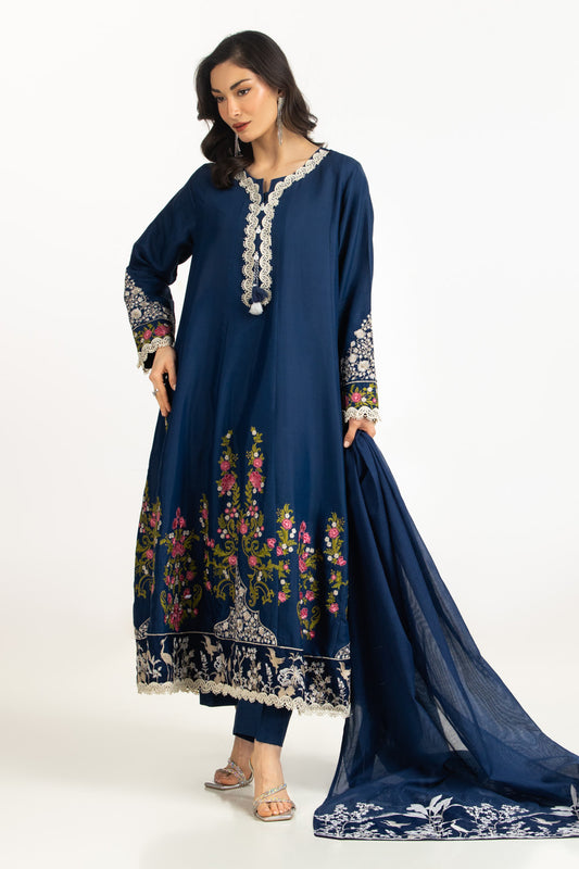 3PC Viscose Rawsilk Embroidered Suit IPSTD-55116