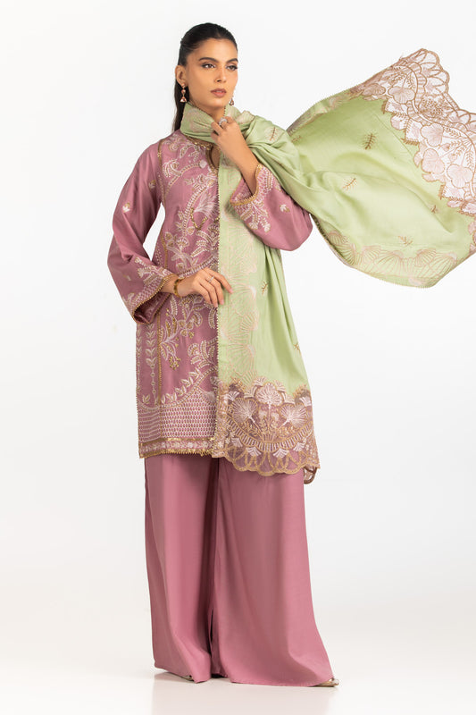 3PC Viscose Rawsilk Embroidered Suit IPSTD-77420