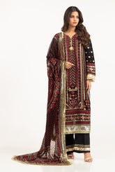 3PC Bamber Chiffon Embroidered Suit IUSTKSD-740