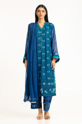 3Pc Chiffon Embroidered Suit IUSTKSD-769