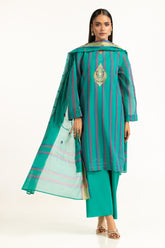 3PC Jacquard Embroidered Suit IUSTKSD-952