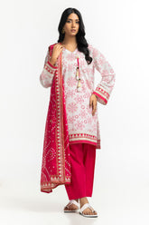 3PC Lawn Gold And Lacquer Printed Suit IUSTKSD-523