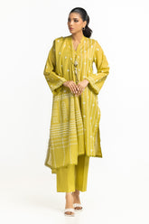 3PC Lawn Lacquer Printed Suit IUSTKSD-525