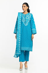 3PC Lawn Lacquer Printed Suit IUSTKSD-587