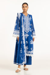 3PC Lawn Lacquer Printed Suit IUSTKSD-695