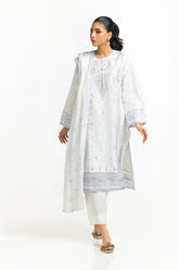 3PC Lawn Lacquer Printed Suit With Embroidered IUSTKSD-600