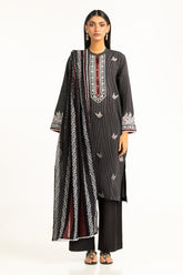 3PC Lawn Lacquer Printed Suit With Embroidered IUSTKSD-953