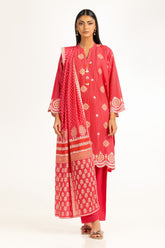 3Pc Lawn Lacquer Printed With Embroidered Suit IUSTKSD-1040
